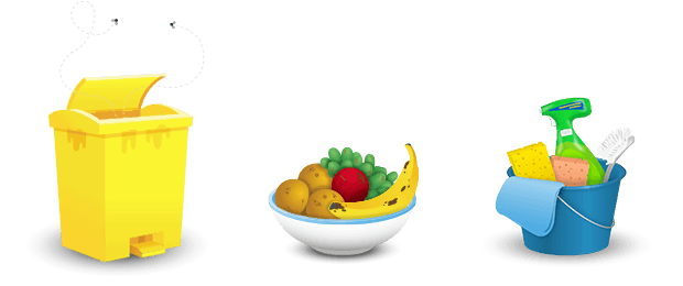 Clean fruit trash